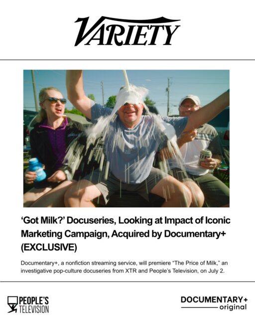The Price of Milk is officially joining @documentaryplus! 🎉 

All four episodes premiere July 2, streaming free across all Documentary+ platforms. We can't wait for audiences to dig into the story behind America's most iconic dairy campaign, and the industry fighting to keep it alive. 

Thanks to @variety just for breaking the news! Read the full article via the link in our bio.

🎬 Director: @nicholasbruckman, @yonibrook 
📋 Producer: Jen Maylack @jmaylack, James Doolittle @wookified, Nicholas Bruckman, Yoni Brook
🎥 Cinematographer: Yoni Brook
✂ Editor: @eileenkennedy, Luke Northrop @lukeleft_lukeright, @ditagruze
🎞 Executive Producers: @brynmooser, Justin Lacob @rockauteur, @matthew.cherchio
🎼 Composer: @dandeacon 
📽 Production Companies: @xtr, @peoples.tv
✅ Consulting Producer: @ryderhaske
🔍 Post-Production Coordinator: Halima Abedin @heyyylima
💻 Post-Production Manager: Nick Trenum