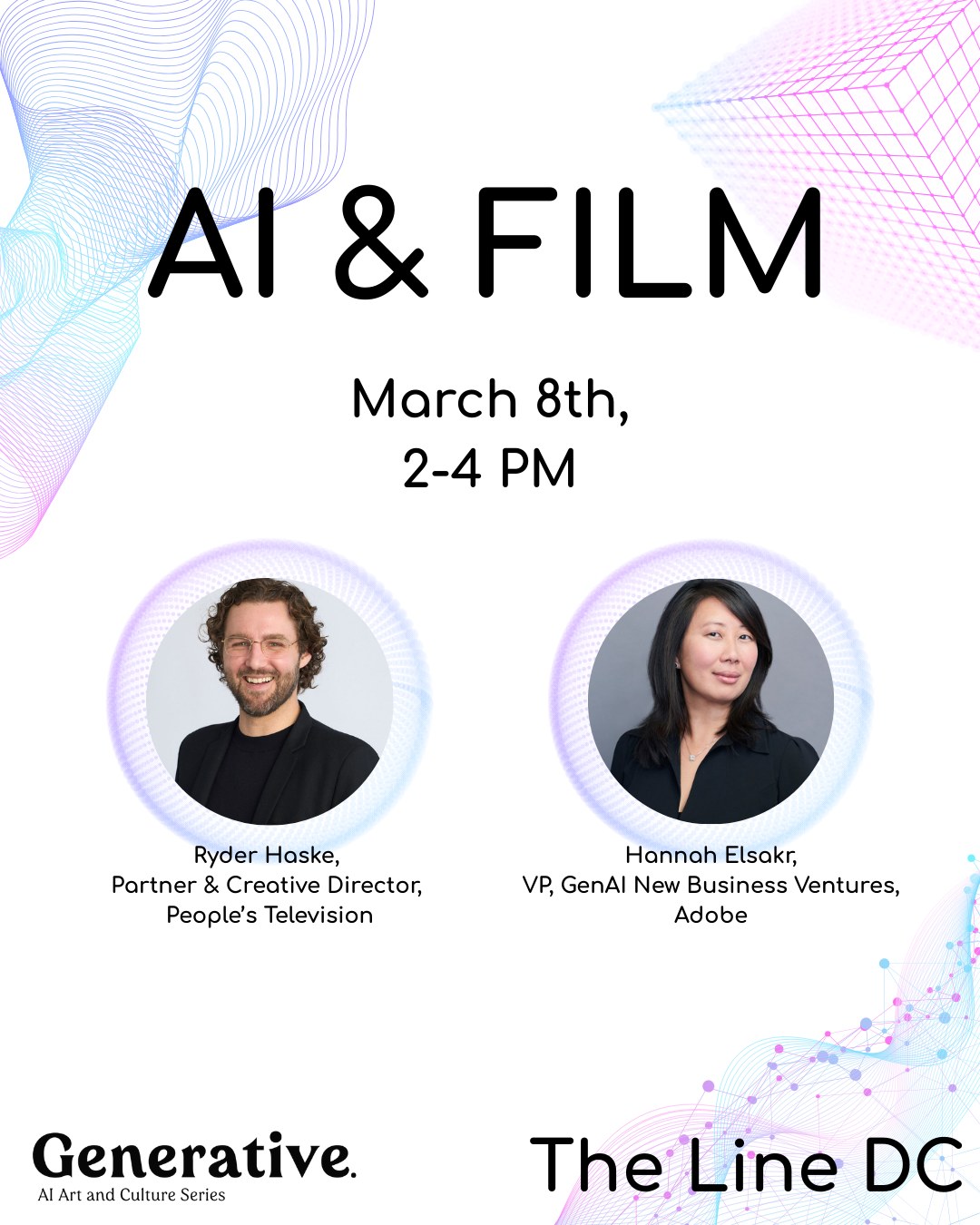 The visual storytelling industry is currently in the middle of a reckoning. Will content in the future only be created by machines on demand?

Join us on Sunday, March 8th, where our very own Partner and Creative Director, @ryderhaske, will be taking the stage at The LINE DC to help answer that question. As part of the @generative_series: AI, Art & Culture, Ryder will be joined by a powerhouse panel of industry leaders:

Hannah Elsakr – VP, GenAI New Business Ventures at Adobe

Leading IP & Entertainment Lawyers – Discussing copyright, IP, and SAG-AFTRA protections

Standout Scholars – Shaping the AI-and-film debate

Join Us!
📅 Date: Sunday, March 8
⏰ Time: 2:00 PM – 5:00 PM EDT
📍 Location: The LINE DC (Carina Room), 1770 Euclid St NW, Washington, DC
🎟️ Admission: Free with RSVP

RSVP at the link in bio!