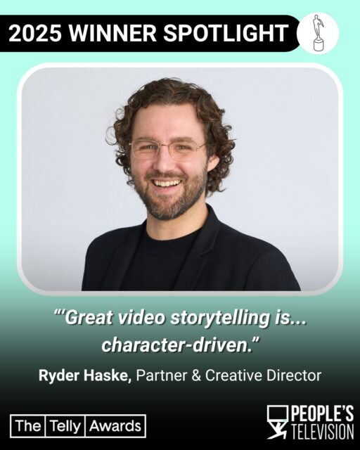 Awards are nice for the shelf, but stories that move the needle are what keep us going 📈 

@ryderhaske talks with @tellyawards about the mission behind the lens and why great stories are character-driven. 

We're excited for the 2026 Telly Awards winner's announcements next month! Read the full profile at the link in our bio.